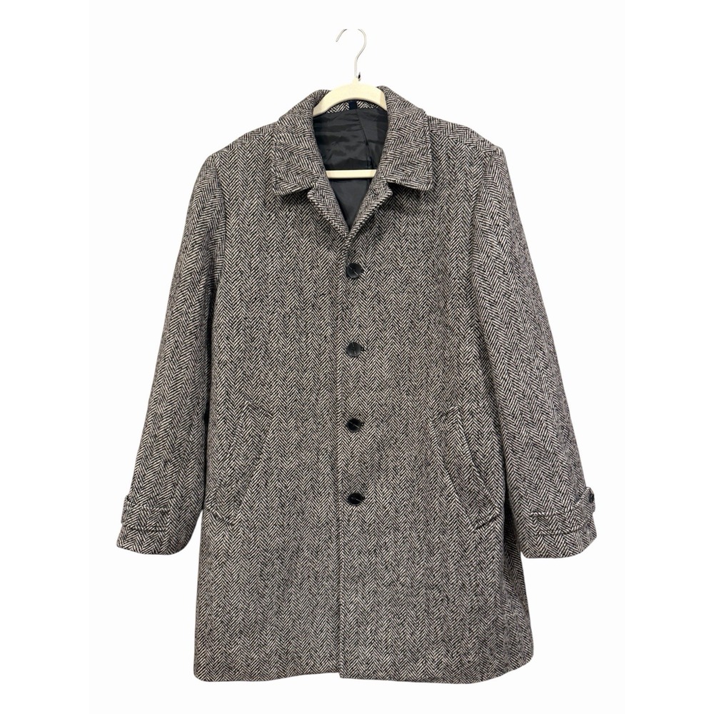 J Crew Thompson Wool Black White Herringbone Blazer Size 40